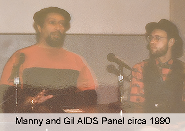 Manny Suavecito and Gil on an AIDS panel